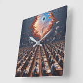 Flucht aus der Matrix: Surreal Exam Room Quadratische Wanduhr (Winkel)