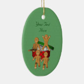 Flucht aus Gingerbread Männer Urlaub Keramik Ornament (Rechts)