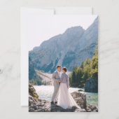 Flucht Berg-Sage-Hochzeitsempfang-Foto Einladung (Rückseite)