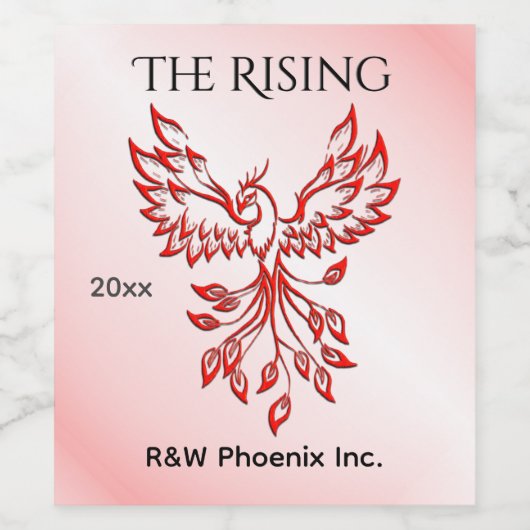 Flucht eines Phoenix Red Weinetikett (Einzelnes Label)