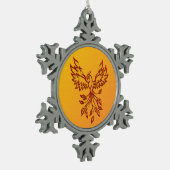 Flucht eines Phoenix Schneeflocken Zinn-Ornament (Links)
