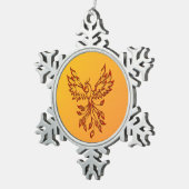 Flucht eines Phoenix Schneeflocken Zinn-Ornament (Rechts)