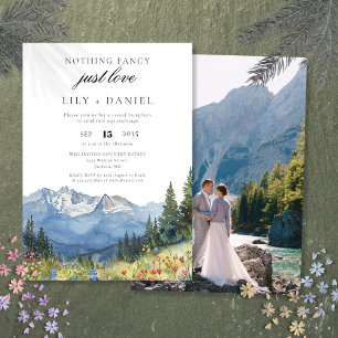 Flucht Hochzeitsempfang auf dem Berg Foto Einladung