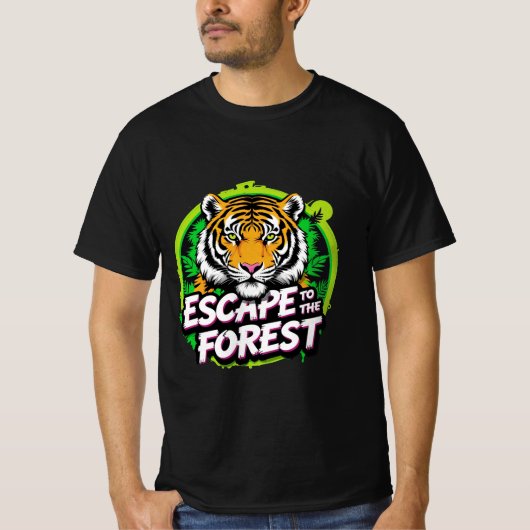 Flucht in den Wald Tiger T-Shirt (Vorderseite)