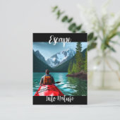 Flucht in die Natur Kayaking Themed Postkarte (Stehend Vorderseite)