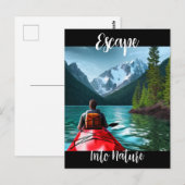 Flucht in die Natur Kayaking Themed Postkarte (Vorne/Hinten)