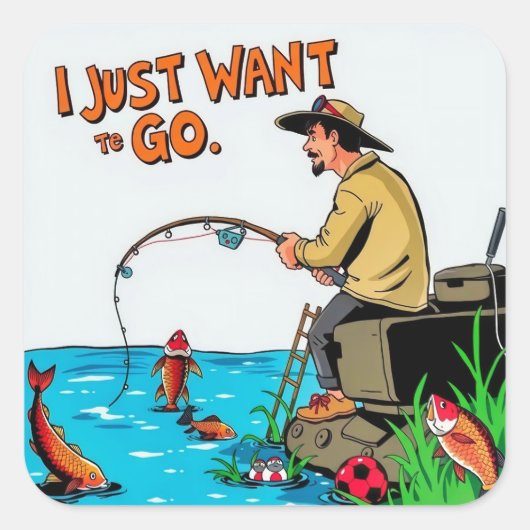 Flucht in die Stille: Ein Fisherman-Traum Quadratischer Aufkleber (Vorderseite)