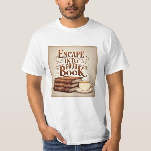 Flucht in ein gutes Buch T-Shirt (Vorderseite)