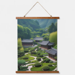 "Flucht in ein verstecktes Tal - Natur & Erbe Wandteppich Mit Holzrahmen