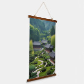 "Flucht in ein verstecktes Tal - Natur & Erbe Wandteppich Mit Holzrahmen (Gewinkelt)