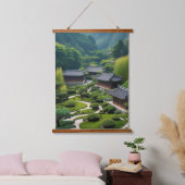 "Flucht in ein verstecktes Tal - Natur & Erbe Wandteppich Mit Holzrahmen (Schlafzimmer)