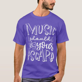 Flucht in Musikfreund T-Shirt