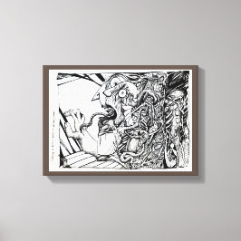 Flucht in Schrecken aus einem leeren Raum... Leinwanddruck