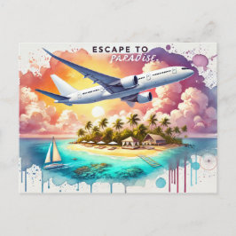 Flucht ins Paradies! Postkarte