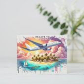 Flucht ins Paradies! Postkarte (Stehend Vorderseite)