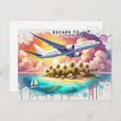 Flucht ins Paradies! Postkarte (Vorne/Hinten)