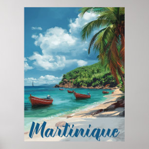 Flucht ins Paradies: Vintager Urlaub auf Martiniqu Poster