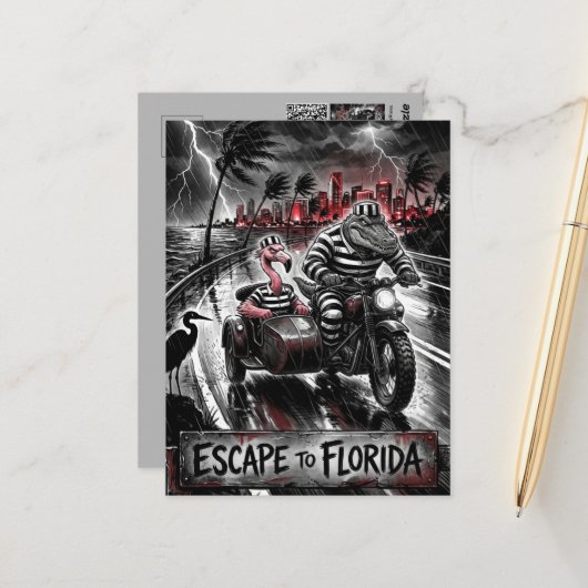 Flucht nach Florida Reise Postkarte (Vorderseite/Rückseite Beispiel)