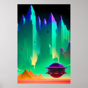 Flucht nach Mars City Sci-Fi Fantasy Poster