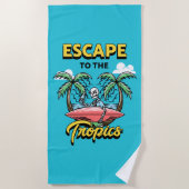 Flucht vor dem Tropenseelett Strandtuch (Vorderseite)