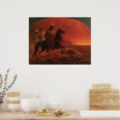 Flucht vor einem Prärieffeuer (1868A) Poster (Küche)