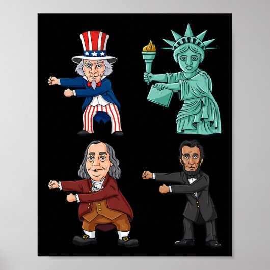 Flucht wie ein Boss Uncle Sam Ben Franklin Liberty Poster (Vorne)