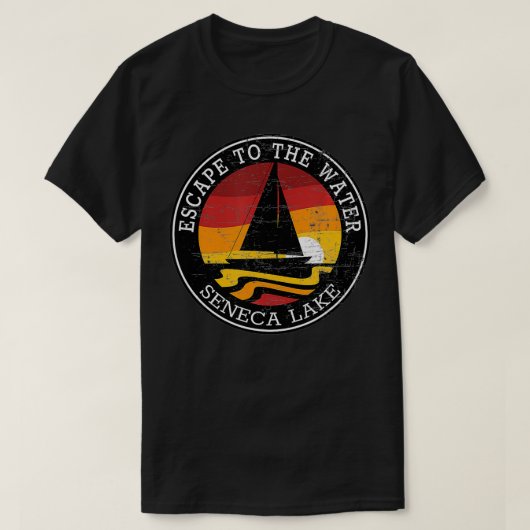Flucht zum Water Seneca Lake New York Segeln R T-Shirt (Design vorne)