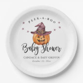 Flüchtige Blick-a-Boo Babyduschplatte Pappteller (Vorderseite)