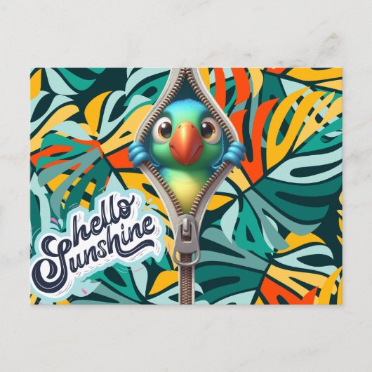 Flüchtige Blick A Boo Birdie Hello Sunshine Postkarte (Vorderseite)
