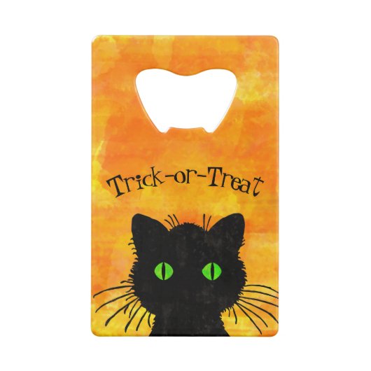 Flüchtige Blick-A-Boo Black Cat Orange Trick-oder- Geldbeutel Flaschenöffner (Rückseite)