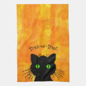 Flüchtige Blick-A-Boo Black Cat Orange Trick-oder- Geschirrtuch (Vertikal)