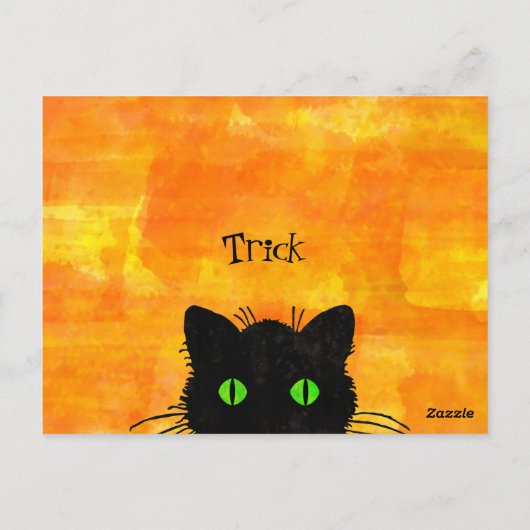 Flüchtige Blick-A-Boo Black Cat Orange Trick-oder- Postkarte (Rückseite)