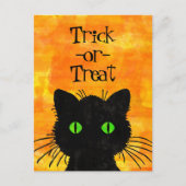 Flüchtige Blick-A-Boo Black Cat Orange Trick-oder- Postkarte (Vorderseite)