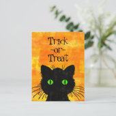 Flüchtige Blick-A-Boo Black Cat Orange Trick-oder- Postkarte (Stehend Vorderseite)
