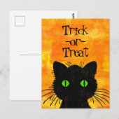 Flüchtige Blick-A-Boo Black Cat Orange Trick-oder- Postkarte (Vorne/Hinten)