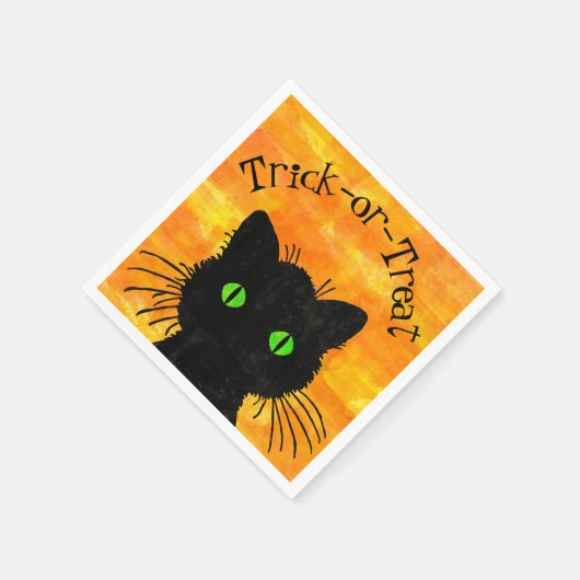 Flüchtige Blick-A-Boo Black Cat Orange Trick-oder- Serviette (Ecke)