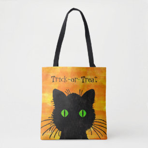 Flüchtige Blick-A-Boo Black Cat Orange Trick-oder- Tasche