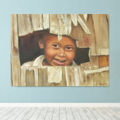 Flüchtige Blick-A-Boo Boy Canvas Print Leinwanddruck (Insitu (Holzboden))