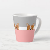 "Flüchtige Blick a Boo" Corgi Dog | Milchtasse (Rechte Ecke)