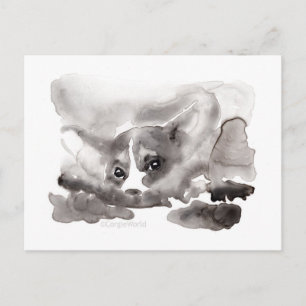 flüchtige Blick-a-Boo Corgi Postkarte