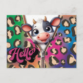 Flüchtige Blick A Boo Cow Hallo Postkarte (Vorderseite)