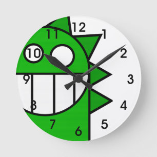 Flüchtige Blick-A-Boo-Dragon Runde Wanduhr
