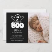 Flüchtige Blick A Boo Ghost Foto Geburtstag Einladung (Vorderseite)