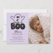 Flüchtige Blick A Boo Ghost Foto Geburtstag Einladung (Vorderseite)