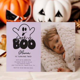 Flüchtige Blick A Boo Ghost Foto Geburtstag Einladung