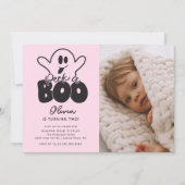 Flüchtige Blick A Boo Ghost Foto Geburtstag Einladung (Vorderseite)