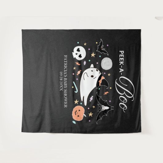 Flüchtige Blick-A-Boo Ghost Halloween Kinderdusche Wandteppich (Vorderseite (Horizontal))