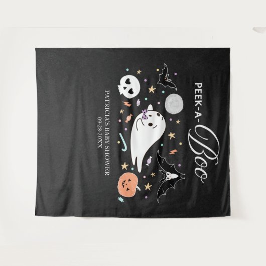 Flüchtige Blick-A-Boo Ghost Halloween Kinderdusche Wandteppich (Vorderseite (Horizontal))