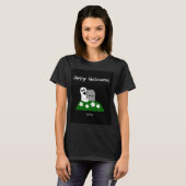 Flüchtige Blick A Boo Ghost Women's Black Basic T  T-Shirt (Vorne ganz)