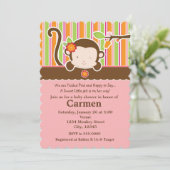 Flüchtige Blick A Boo Girl Monkey Kinderdusche Ein Einladung (Stehend Vorderseite)